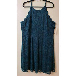 BCX Trendy Women's Lace Fit & Flare Dress Evergree